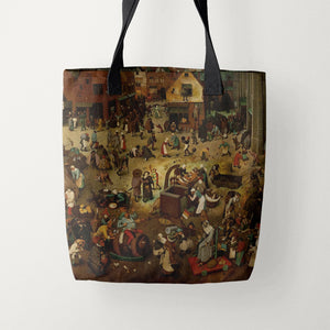Tote Bags Pieter Bruegel the Elder Fight Between Carnival and Lent