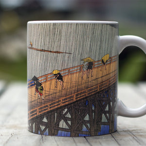 Ceramic Mugs Utagawa Hiroshige Evening Shower at Atake